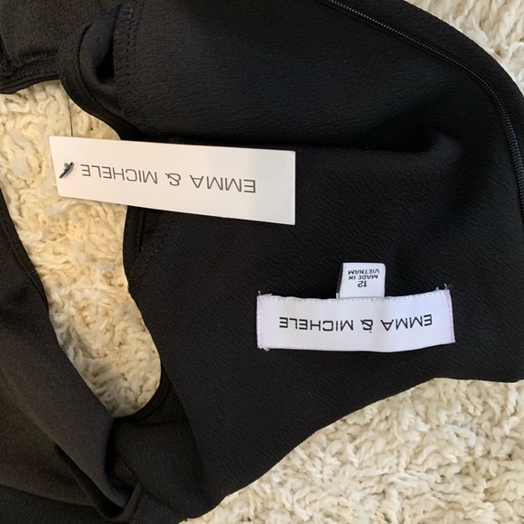 Emma & Michele Jumpsuit leg slits 12 black - Picture 7 of 8